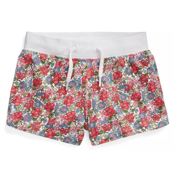POLO RALPH LAUREN Girls Drawstring Floral Spa Terry Shorts 3/3T - Picture 1 of 9